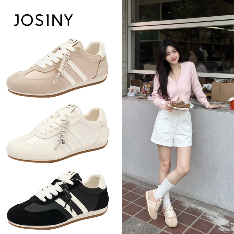 卓诗尼系带德训鞋2025春季新款低帮休闲ins百搭潮流运动女鞋女式