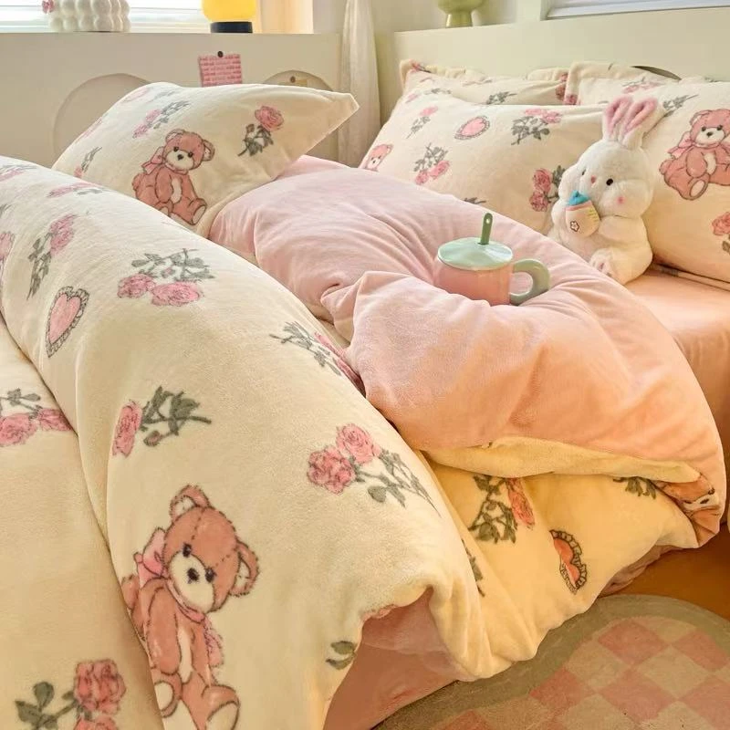 冬季床品 学生 三件套 床单亲子宿舍 奶绒 1.5*2.0