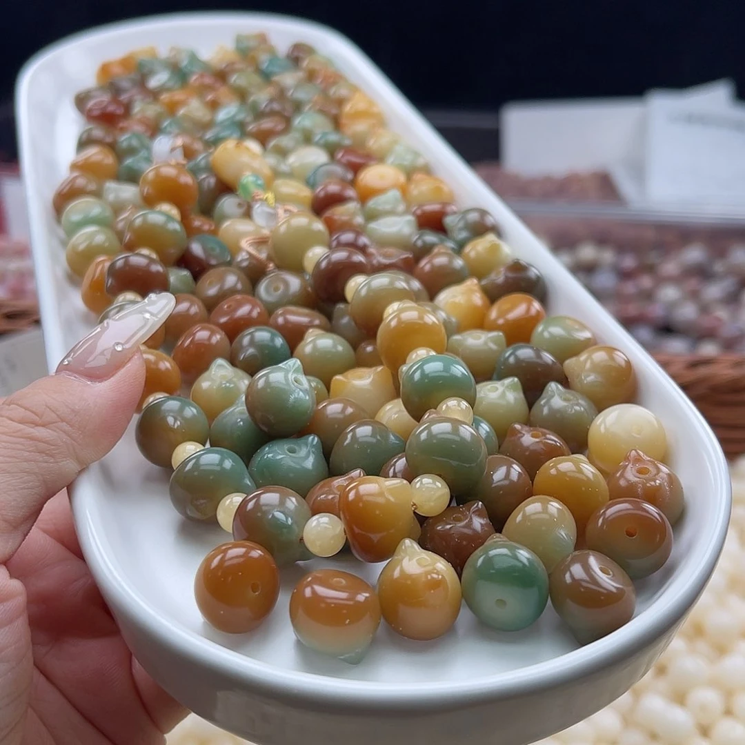 白玉菩提吊坠q13mm/20颗敦煌猫头