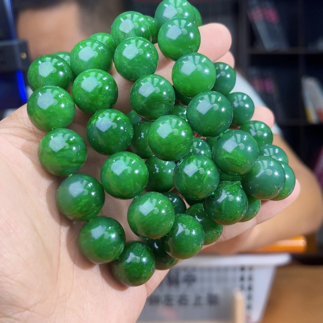 手串未镶嵌和田玉纯天然俄罗斯五号矿琉璃翠卡16多样性发其一