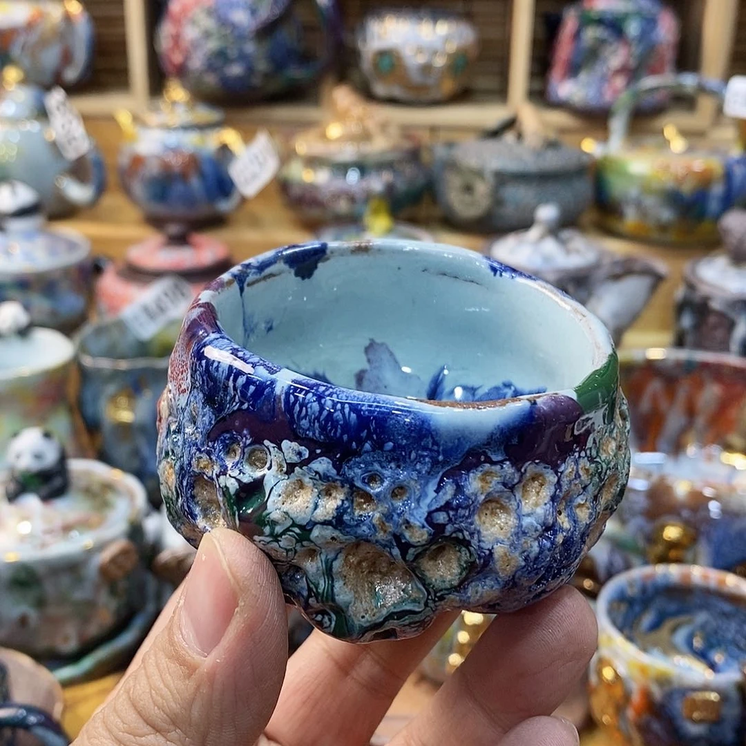 粗陶志野柴烧茶器