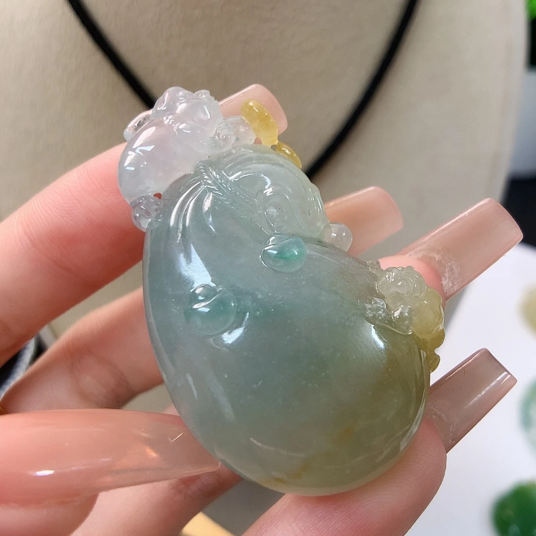 颈饰未镶嵌翡翠钱袋