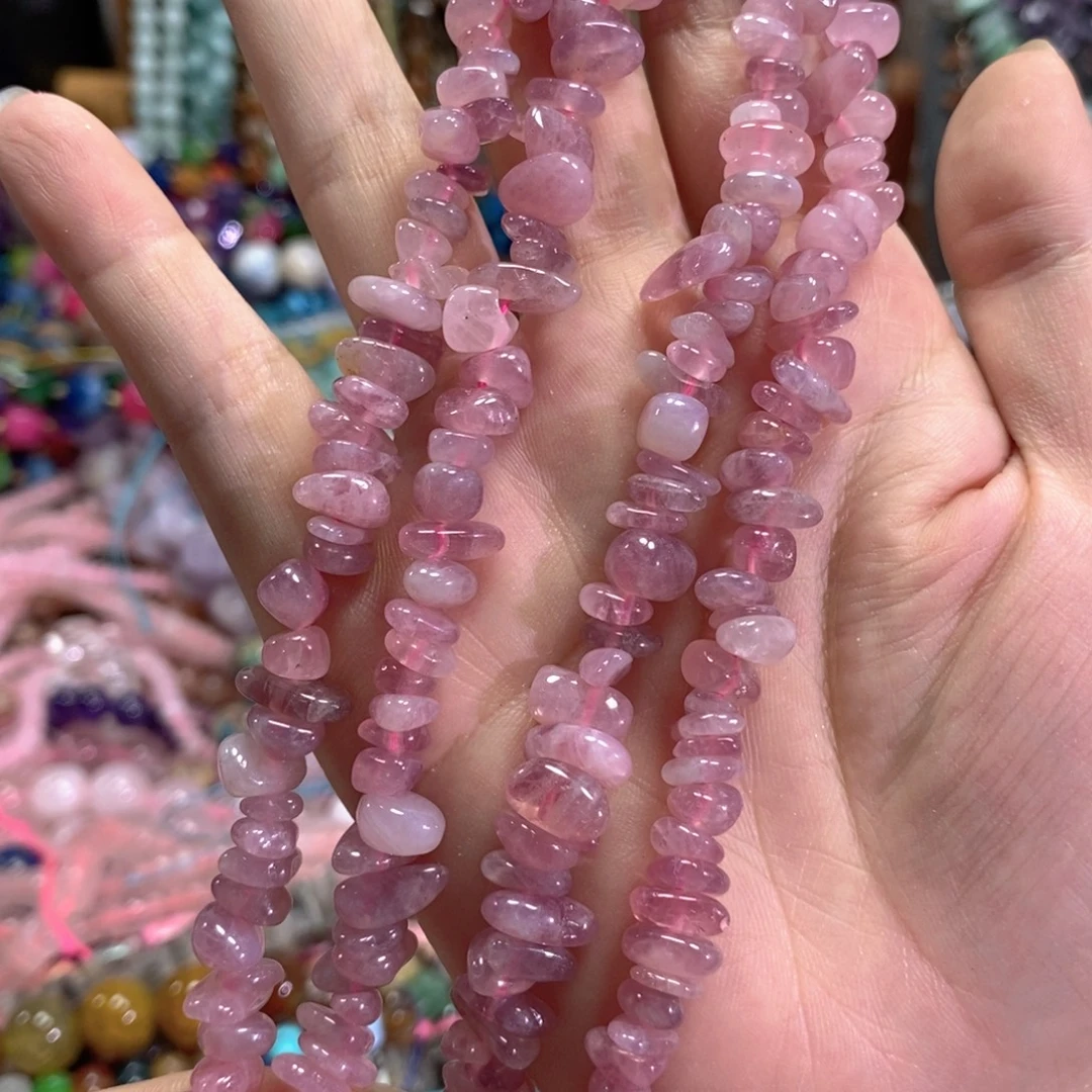 未镶嵌玛瑙/玉髓珠宝半成品紫马粉一条