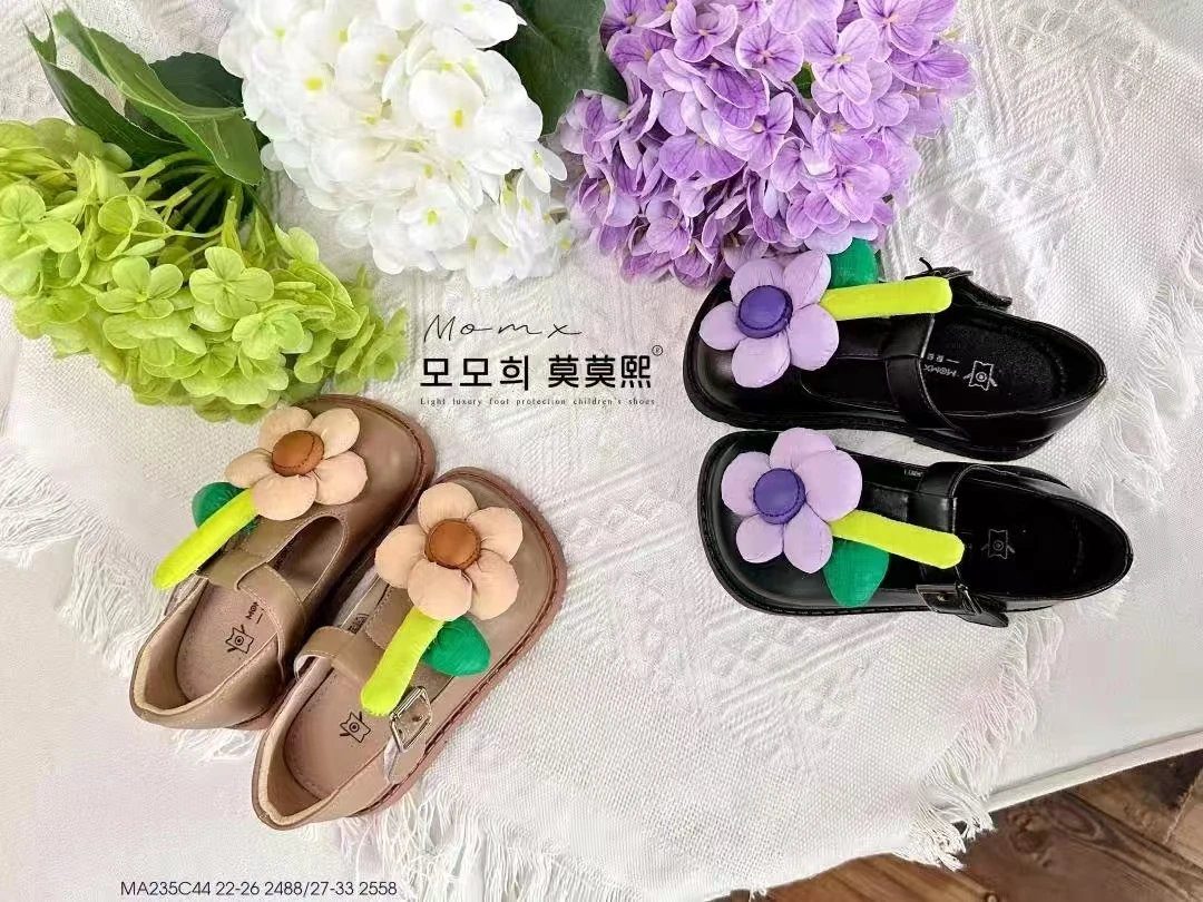 莫莫熙品牌花朵公主护足鞋小皮鞋