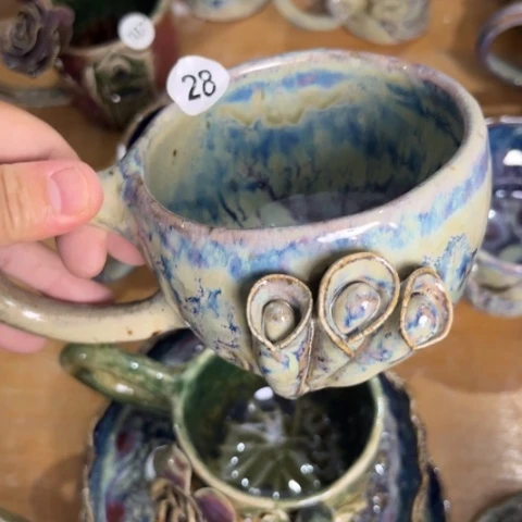 碗手工手捏壶承杯垫咖啡杯