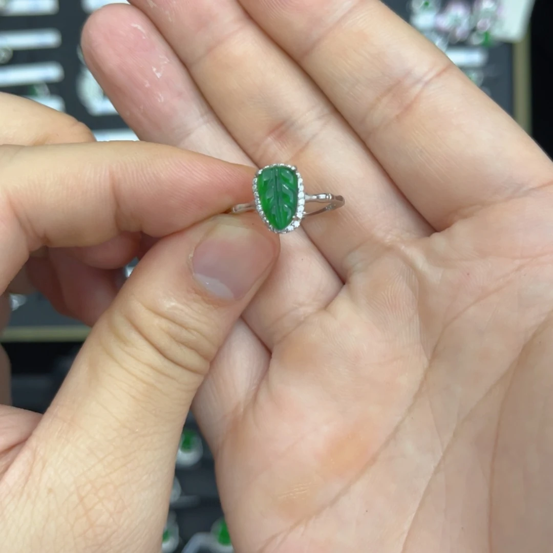 翡翠戒指银S925镶嵌仅**你翡翠戒指