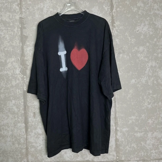 未使用 Balenciaga/巴黎世家 L*1/情人节限定爱心短袖/10883