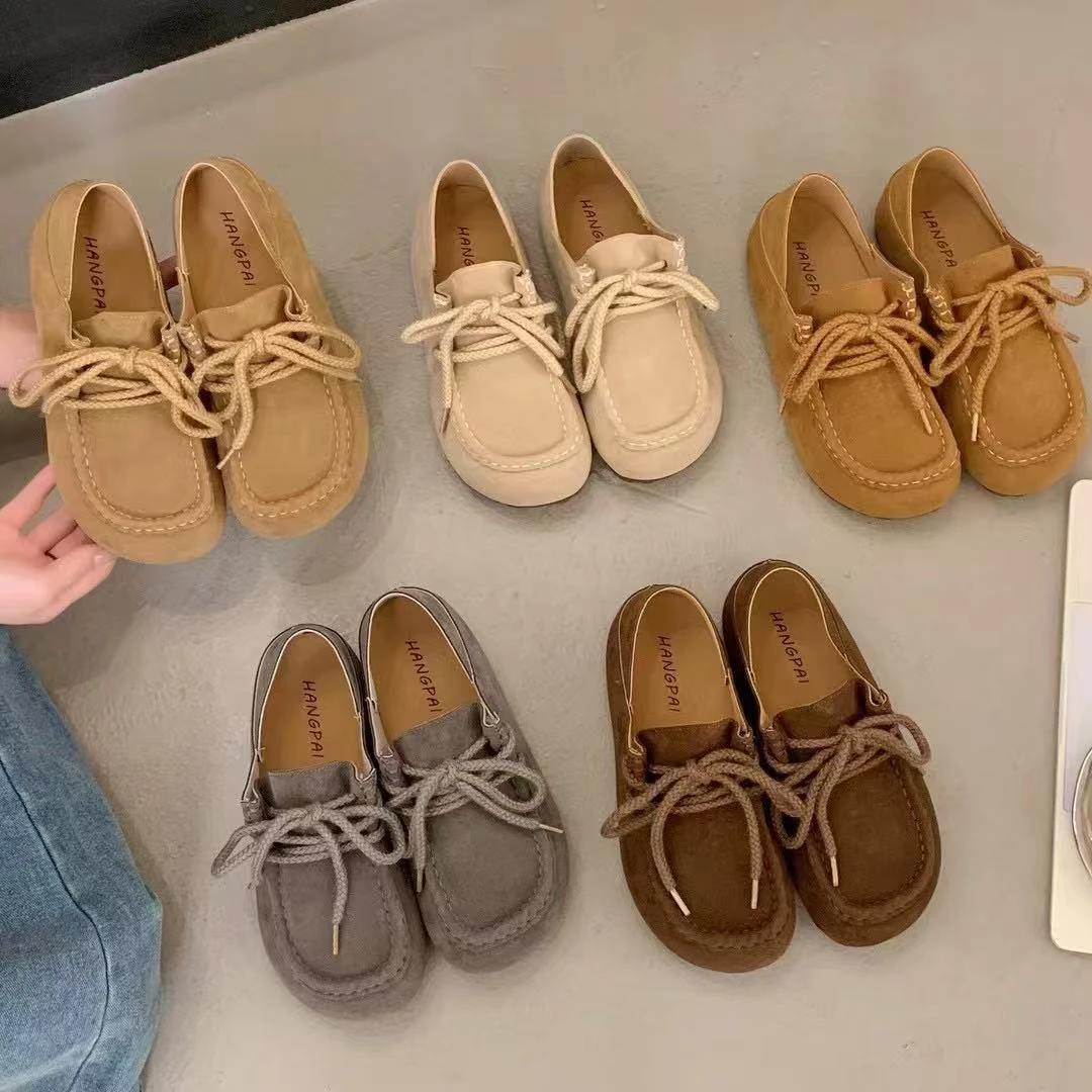 【华小姐】夏秋季新款时尚潮流圆头平底百搭透气勃肯鞋2587