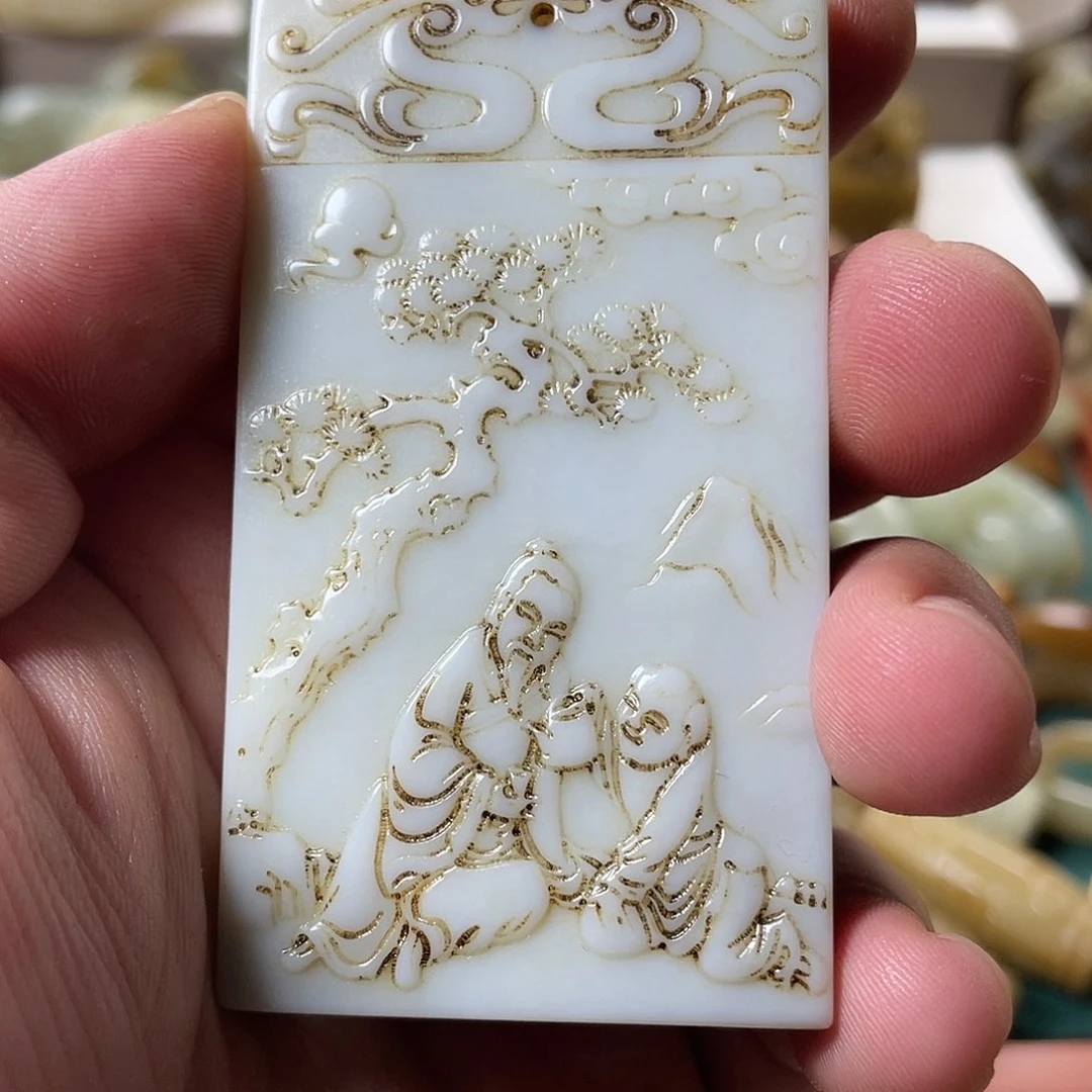 和田玉未镶嵌颈饰老**哥