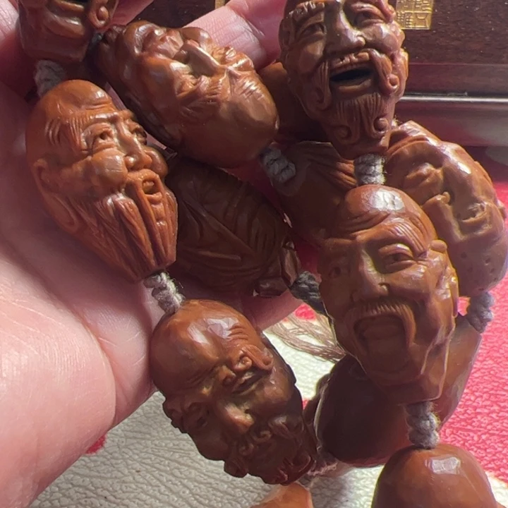 手串/手链橄榄核纯手工雕刻老须派十八罗汉
