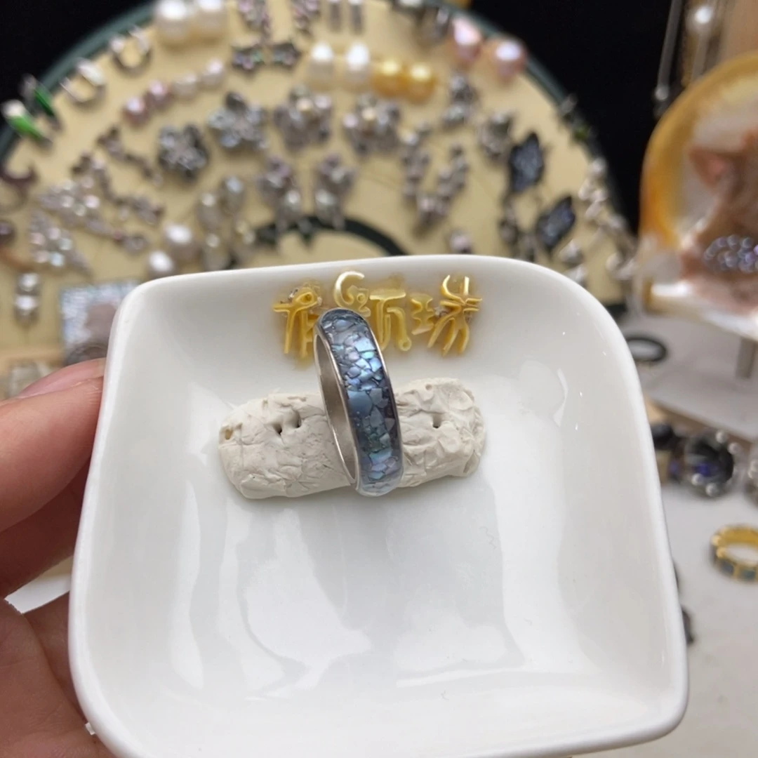 画框银S925镶嵌海水珍珠Kesui星河戒指