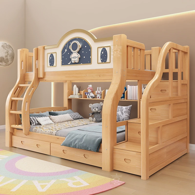 实木简约子母床双层床两层床上下床铺上下床高低儿童床成人学生床