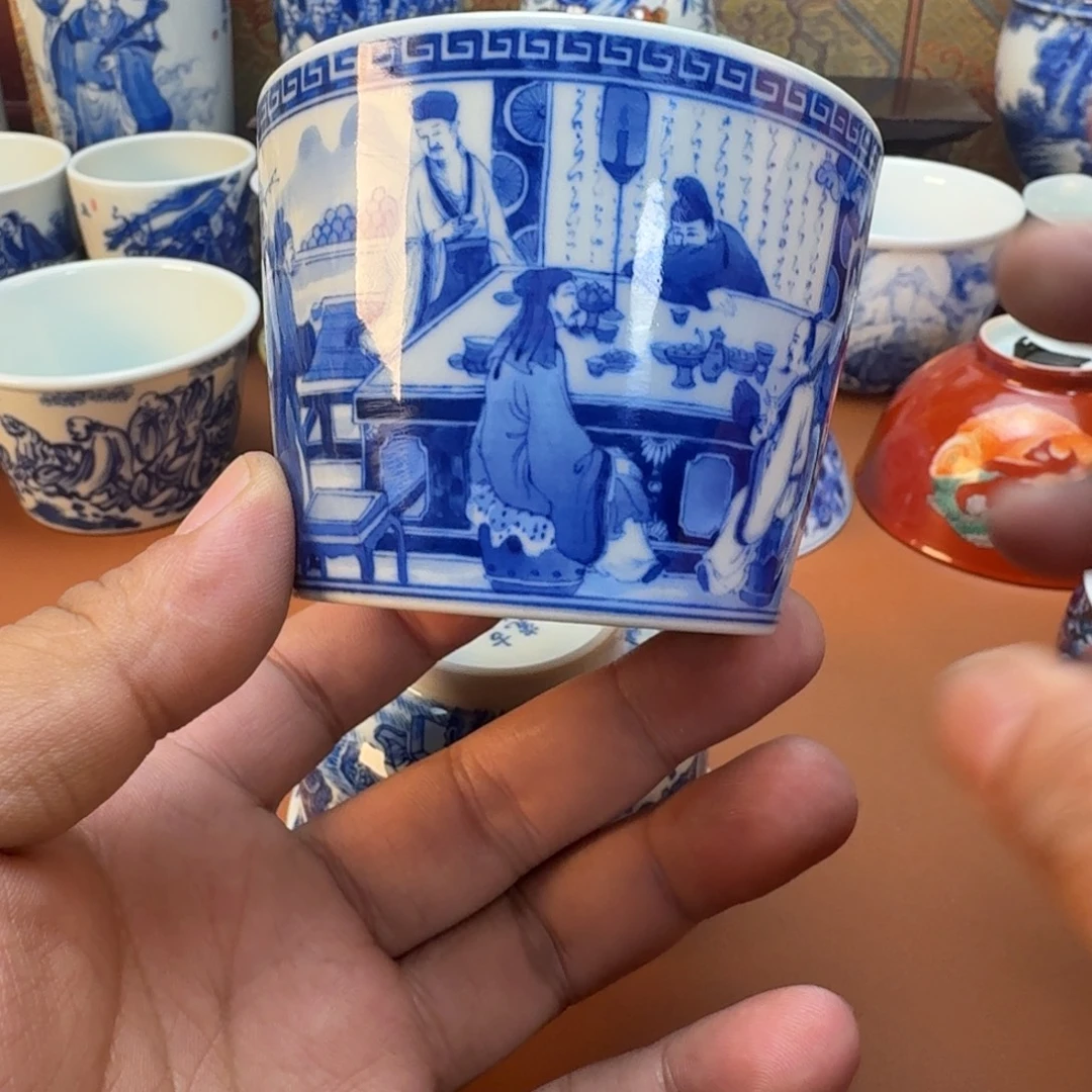 ****聪陶杯子景德镇全手工手绘陶瓷