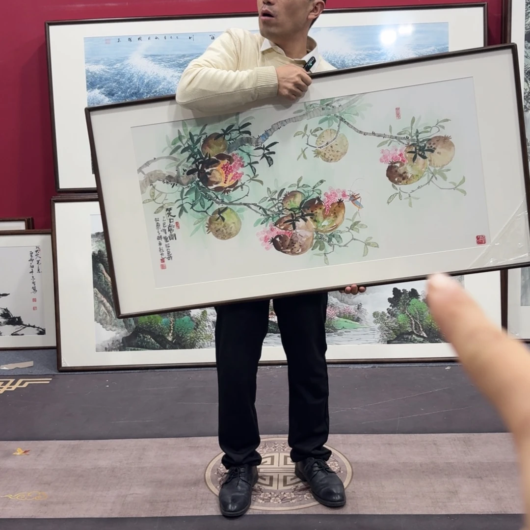 国画手绘作品带框120/60