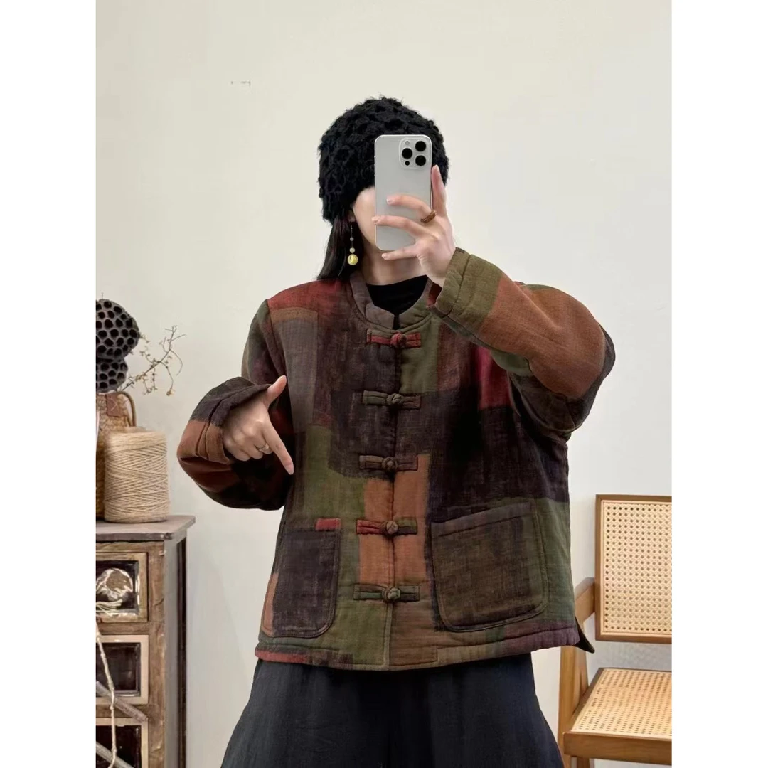 8622秋冬新款时尚气质显瘦遮肉洋气休闲女加厚宽松夹棉小棉袄外套