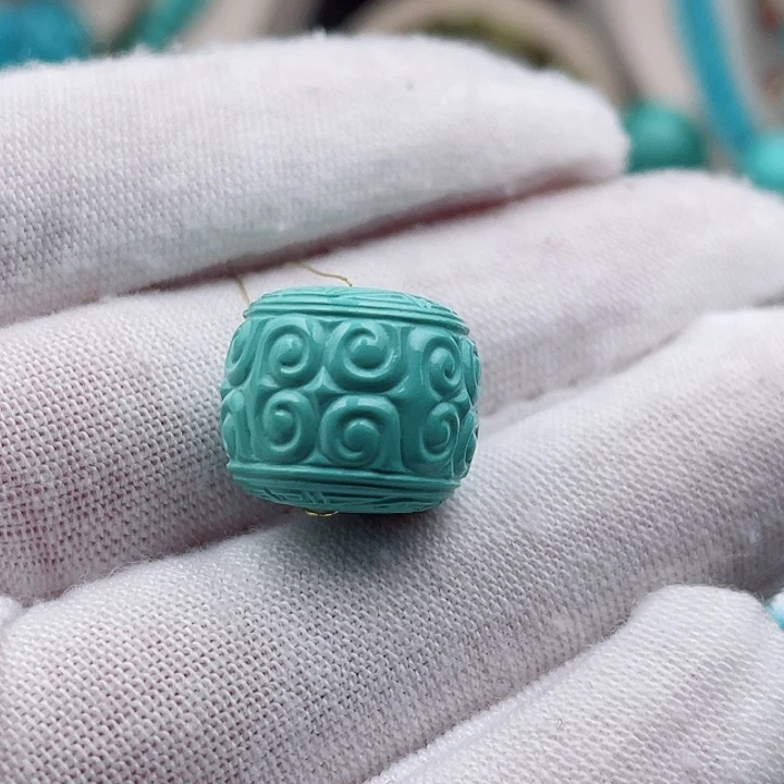 未镶嵌绿松石珠宝奇石14.5/12.3mm