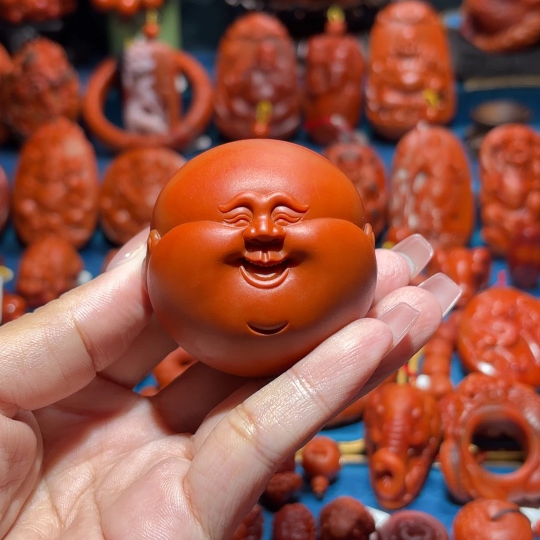 南红玛瑙大佛头未镶嵌小*当