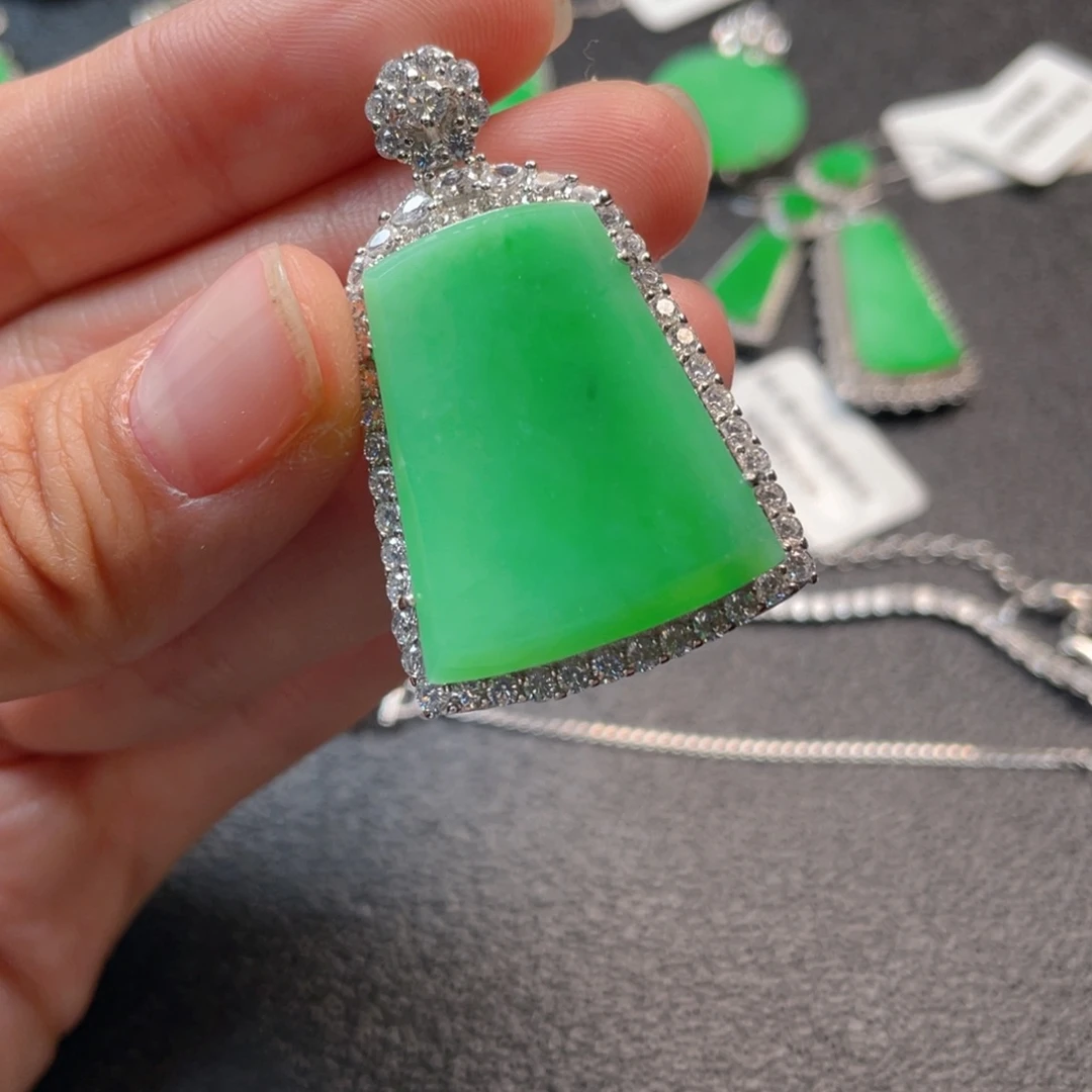 翡翠吊坠(不含链)银S925镶嵌