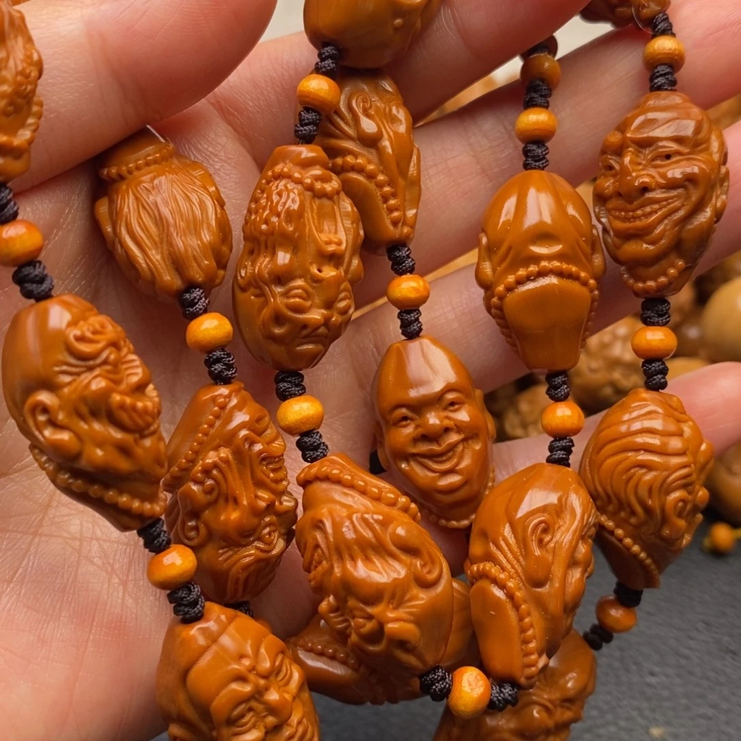 橄榄核手串十八罗汉脖挂