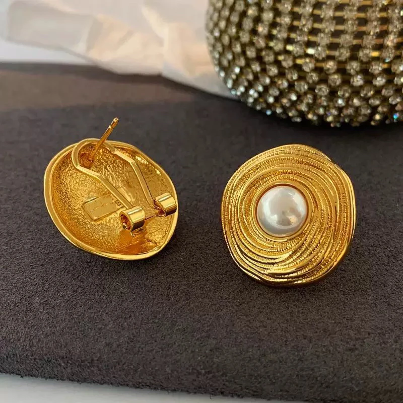 铜合金耳饰 A378 金色小香风法式复古时尚百搭简约气质耳饰耳环