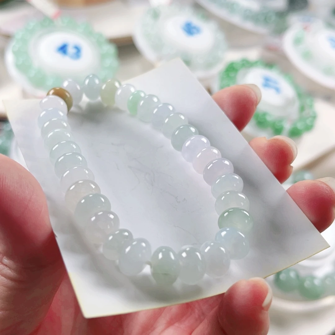 翡翠未镶嵌手链手串9+
