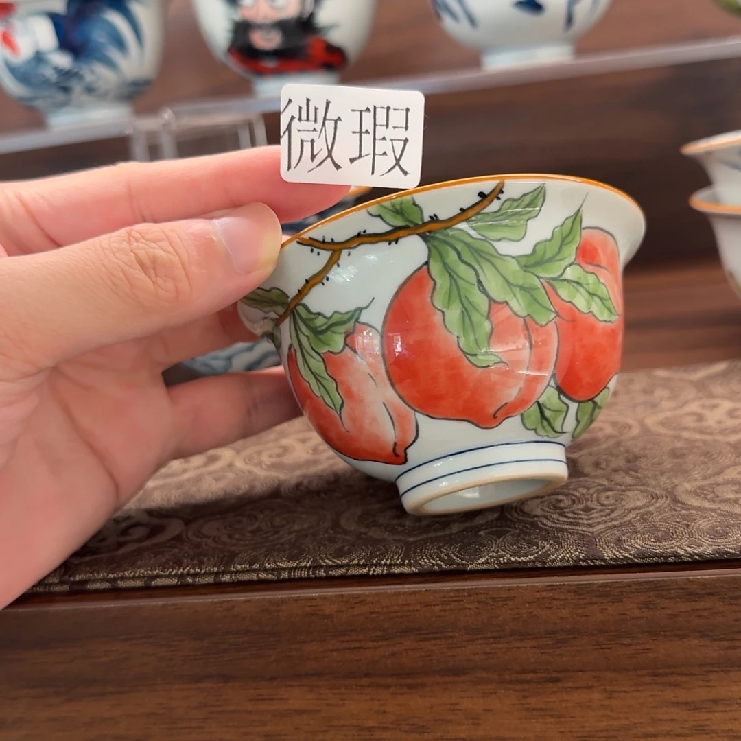 釉下手绘茶具微瑕