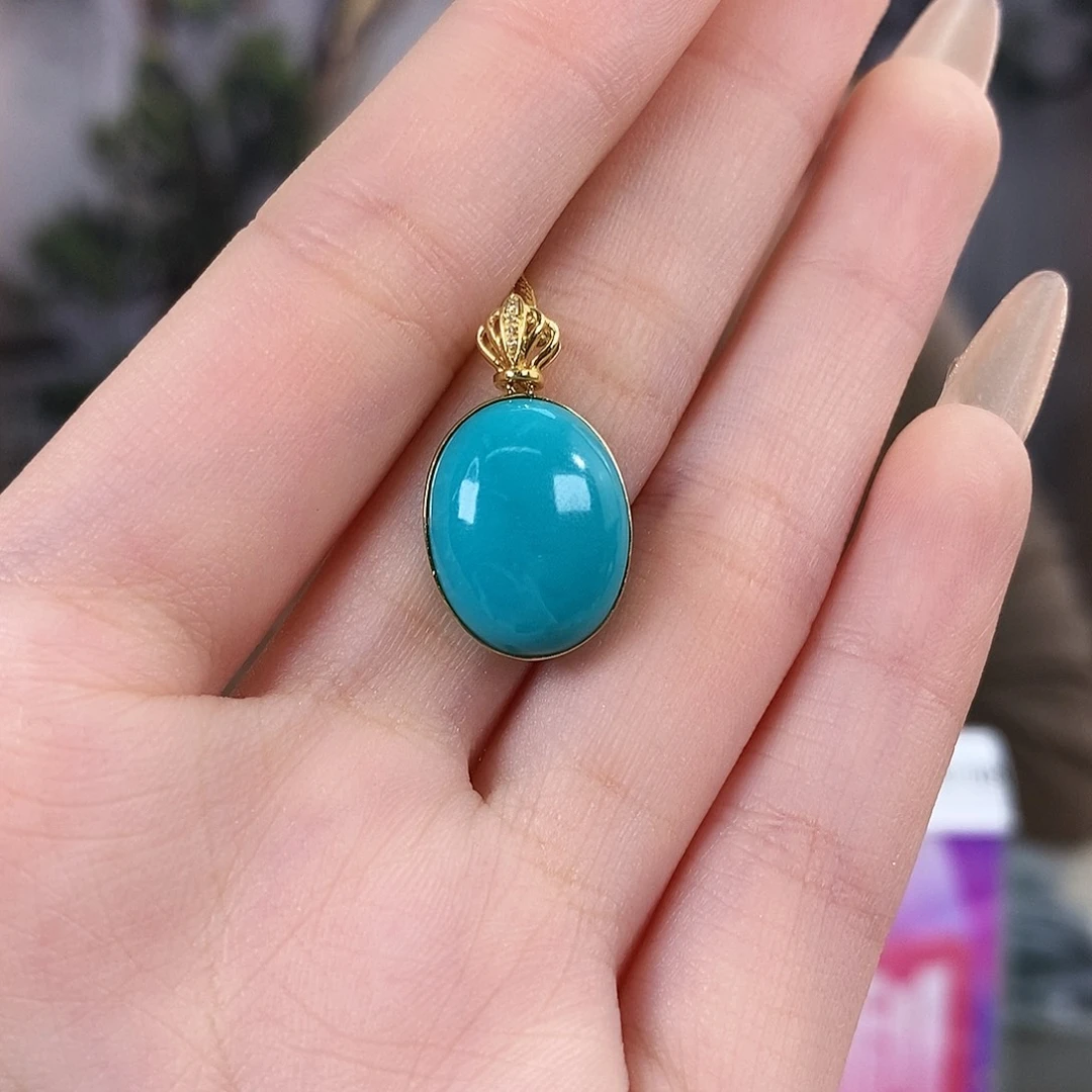 绿松石18K金镶嵌珠宝奇石