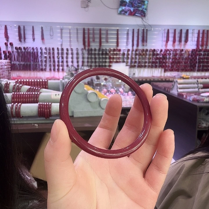 天然辰砂紫金砂叮当镯子62圈口