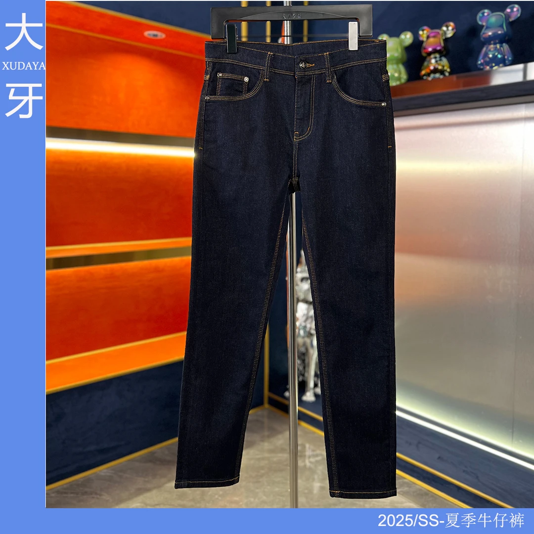 【大牙】999#薄款原牛色九分/长裤 牛仔裤男2025弹力修身小直筒