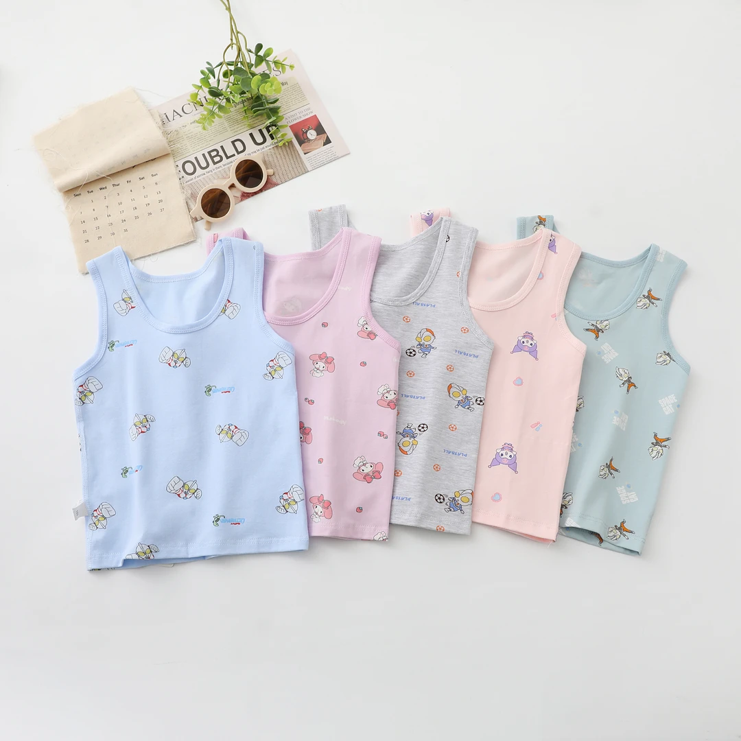 儿童莱卡棉满印花背心【春秋季】