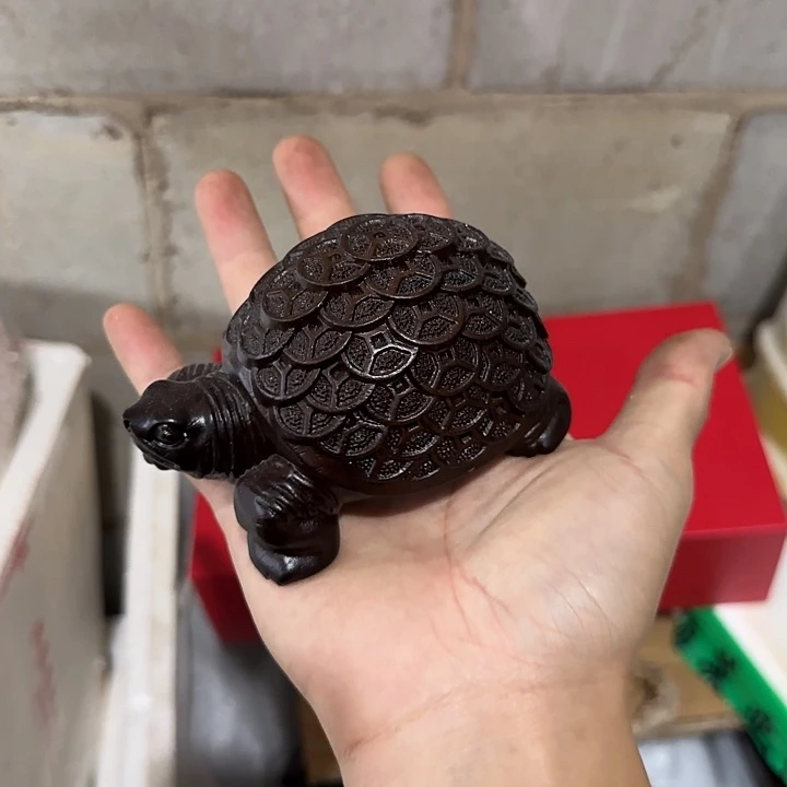 木黑檀木12金钱龟一只