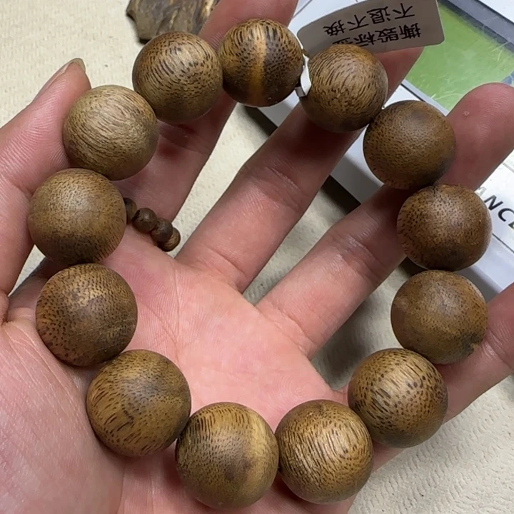 沉香木手串奇楠沉香圆珠单圈1.8-21g