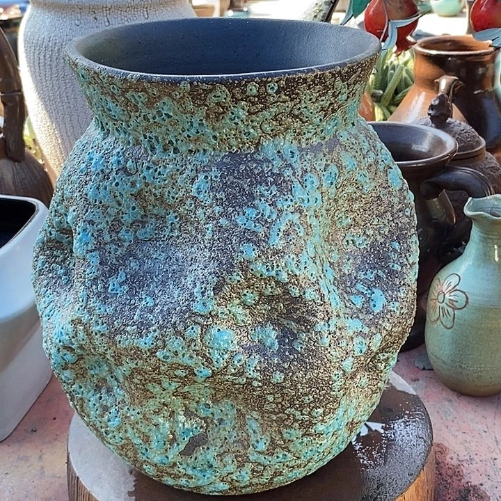 紫砂花盆口18高度28.5手工