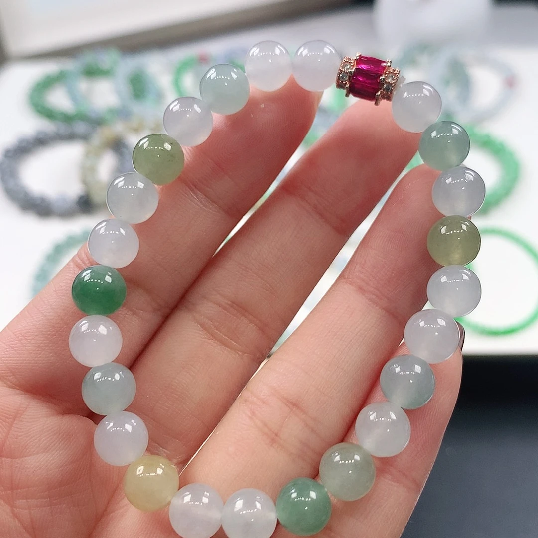 翡翠未镶嵌手链7.4mm