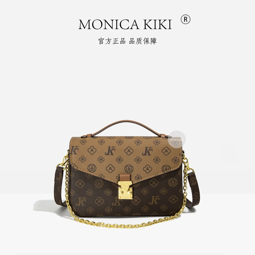MONICA KIKI/莫妮卡奇奇邮差包轻奢复古手提包单肩斜挎包-5850大