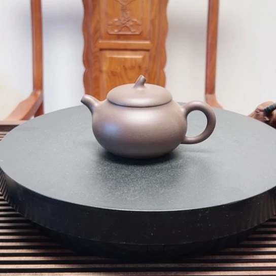茶壶紫砂老紫泥半手工瑕