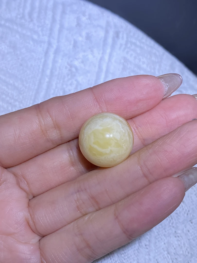 纯天然原矿蜜蜡白花蜡圆珠19mm