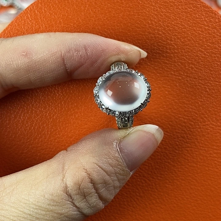 石英质玉银S925镀金镶嵌颈饰