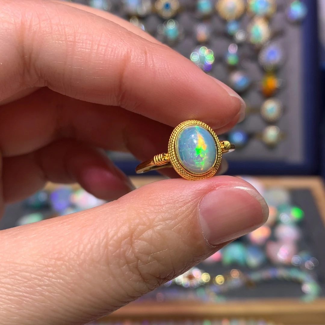 银S925镶嵌欧泊戒指k款式