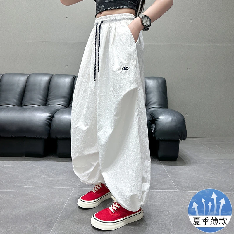 儿童秋装2025新款女童装裤子春秋款休闲运动卫裤裤秋季阔腿直筒裤