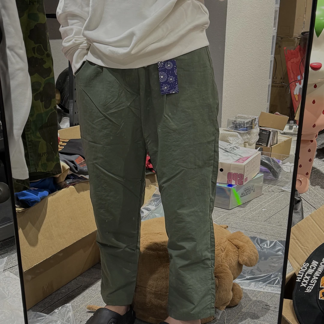 【聚猩 01】LT 纯色宽松直筒休闲裤 男款 军卡其