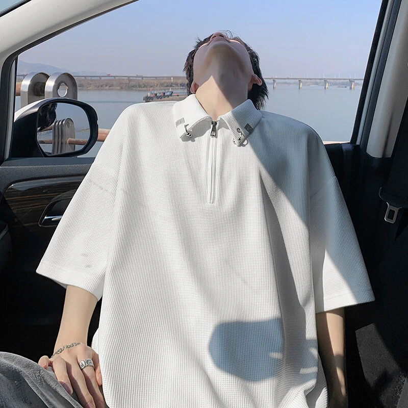 条纹短袖t恤男夏季潮流日系青少年重磅衣服潮牌宽松亲肤透气半袖