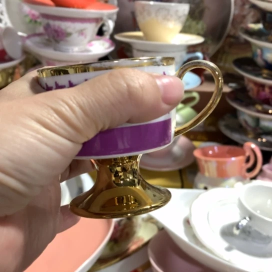 瓷片微瑕陶瓷处理介意请慎拍80毫升脱金明显