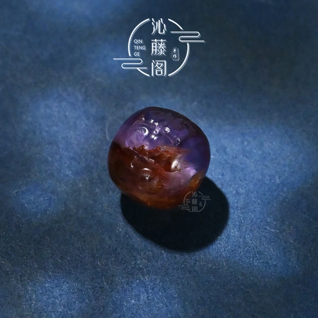 8/10/12MM紫幽灵回纹老型桶珠文玩手串配饰配珠腰珠顶珠单珠散珠