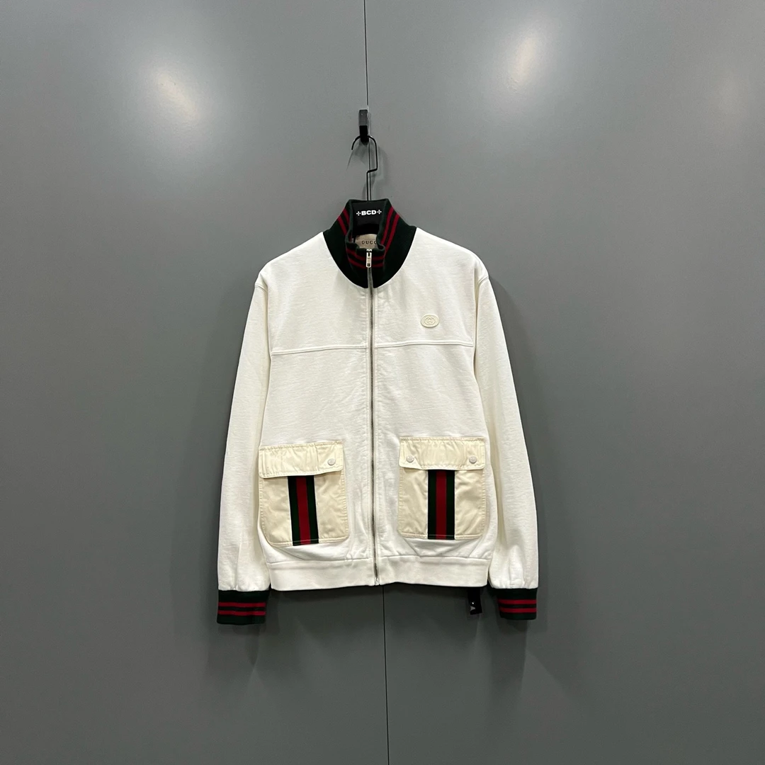 99新 GUCCI/古驰 h927 条纹立领拉链外套 M码/609532