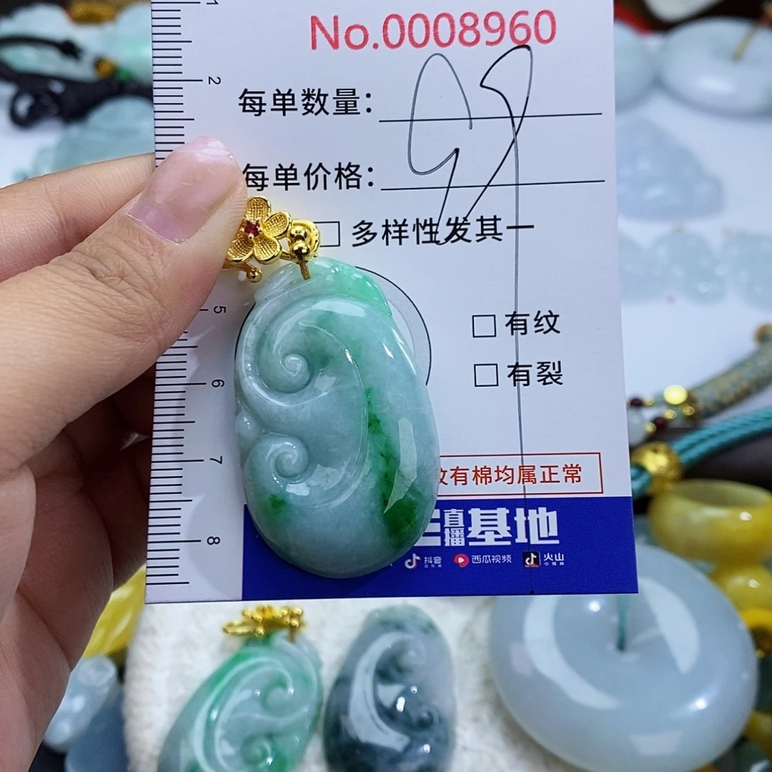 翡翠未镶嵌颈饰8960