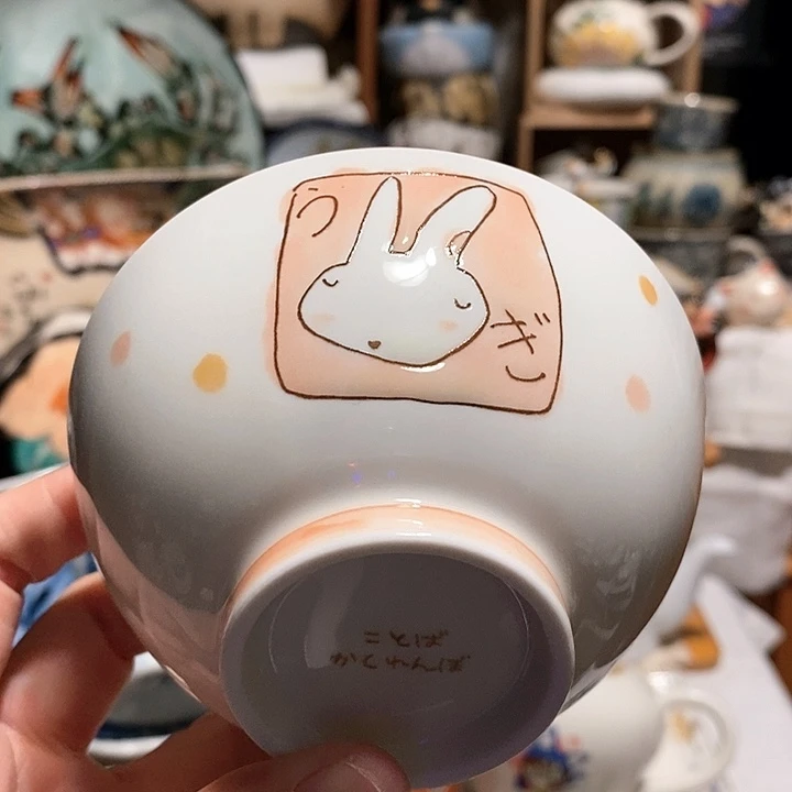 搪瓷小兔子米饭碗