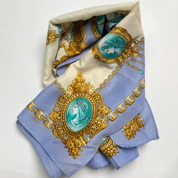 【六六中古】孤品复古丝巾an792尺寸77*80