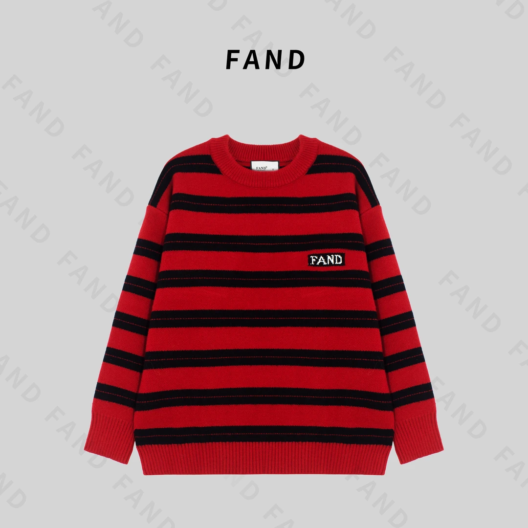 FAND饭饭【munmin】2024女新洋气质秋冬网红爆款红色厚宽松圆领毛衣