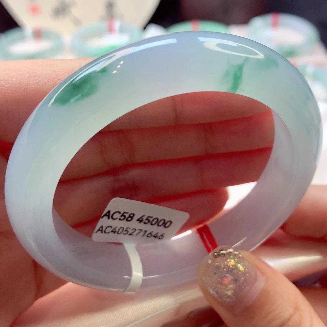 翡翠手镯未镶嵌100号正圈77